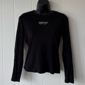 Esprit Black Long Sleeve Top | Size Small